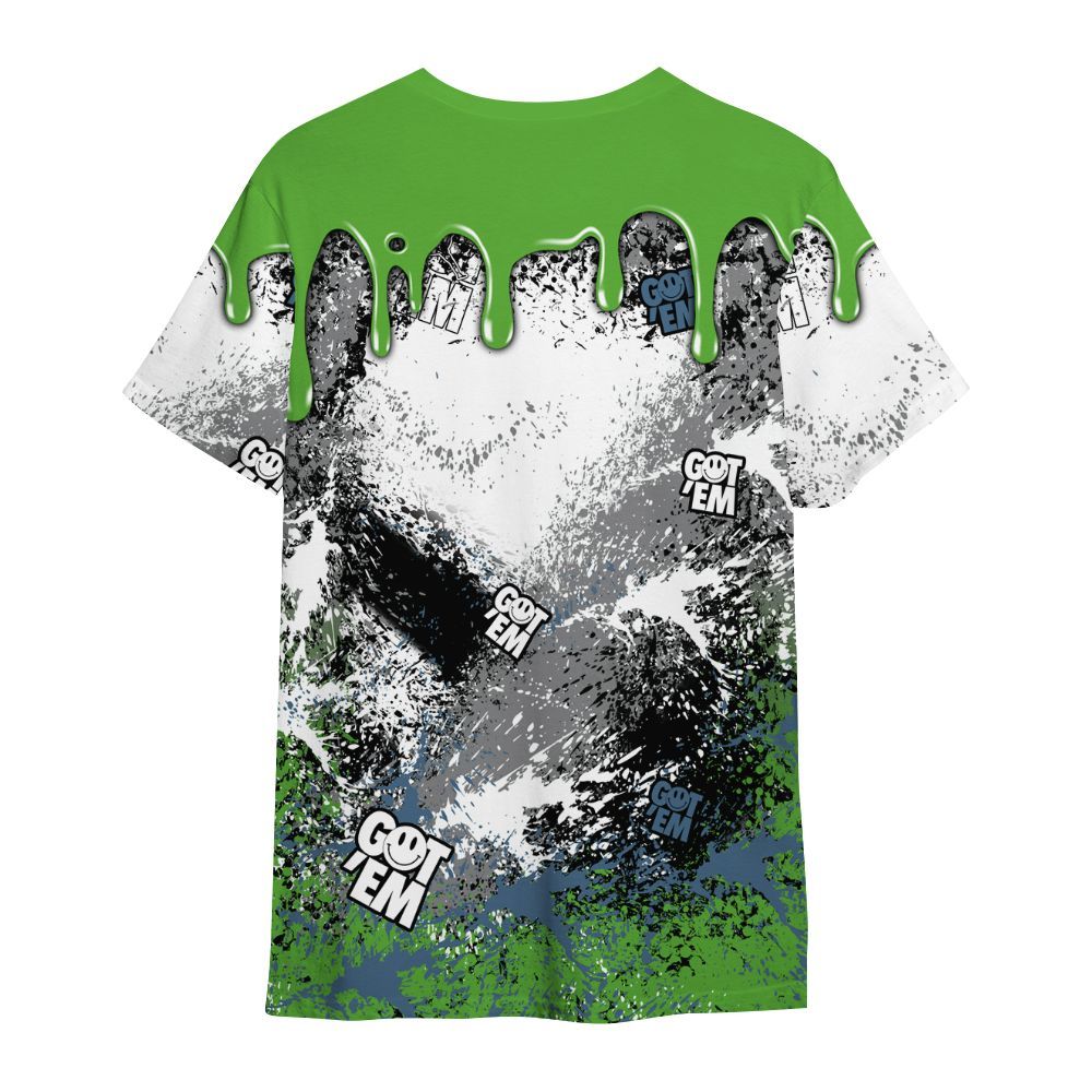 Shirt To Match Retro Green Bean 5s - Dripping 23 Drip All Over Print
