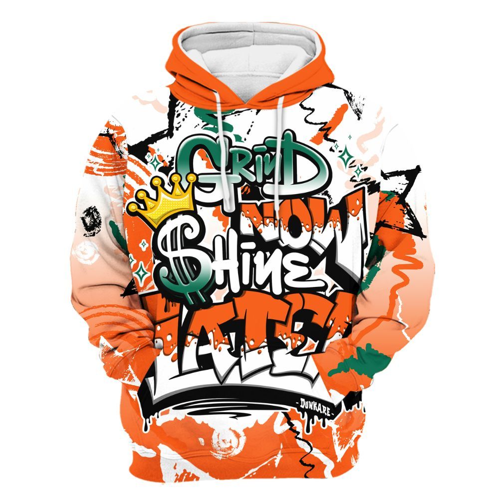 Hoodie To Match SoleFly Sail Gorge Green 3s - Grind Shine Later Drip All Over Print