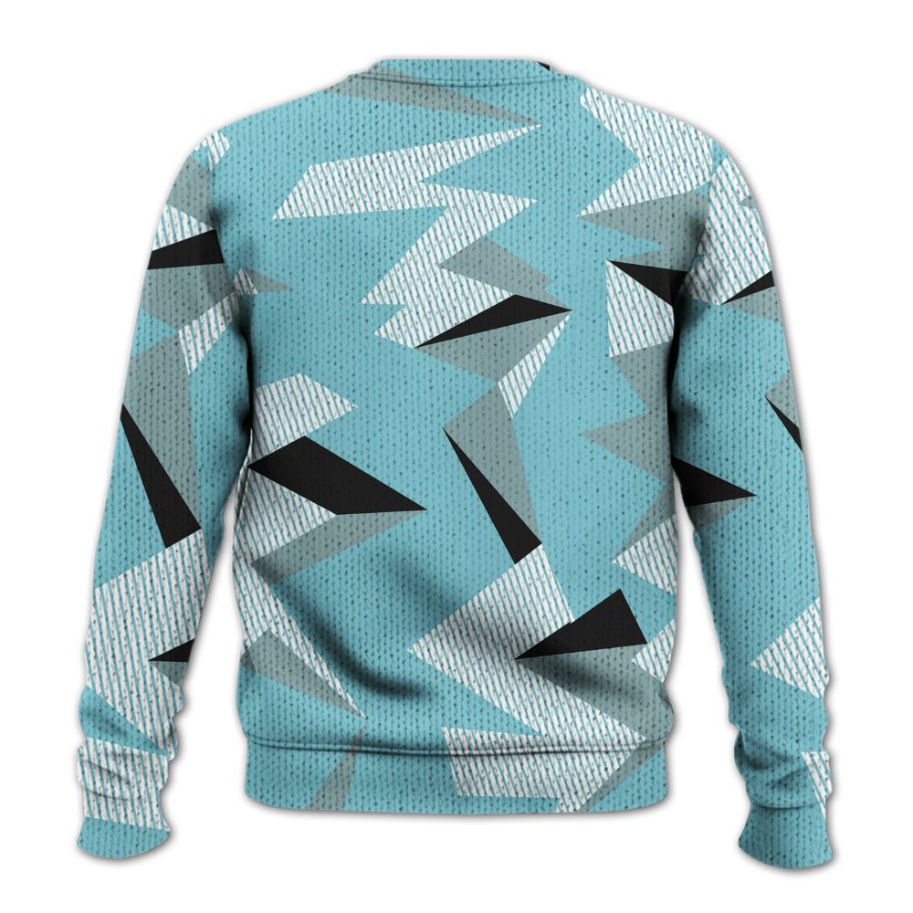 Knitted Sweater To Match Low Legend Blue 11s - Geometric Camouflage Pattern