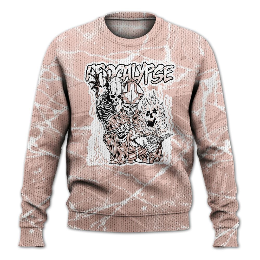 Knitted Sweater To Match Low Legend Pink 11s - Apocalypse Skeleton Profound