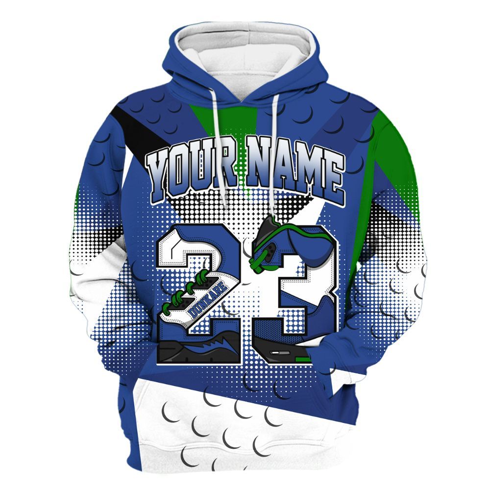 Hoodie To Match Retro Hyper Royal 13s - Poly Custom Name Number 23 5s All Over Print