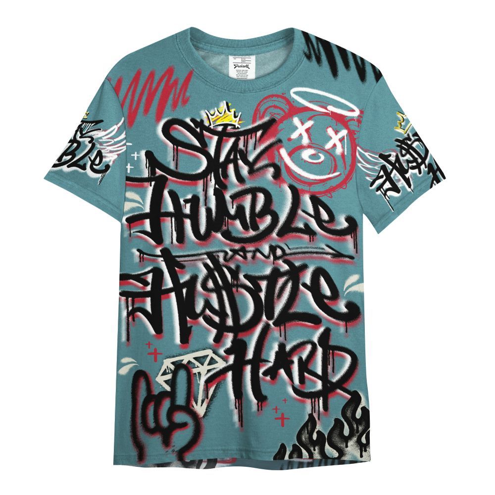 Shirt To Match Dunk Low Denim Turquoise Royal - Humble Drip Streetwear Graffity All Over Print