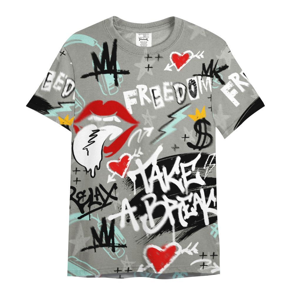 Shirt To Match Low OG Year Of The Snake 1s - Take Break Freedom Graffiti Streetwear All Over Print