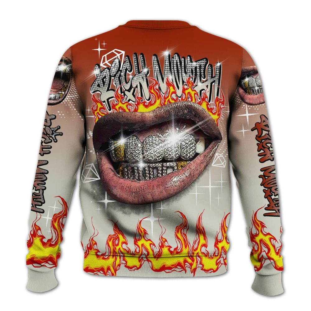 Sweatshirt To Match El Grito 5s - Rich Mouth Fire Rap Retro 90s All Over Print