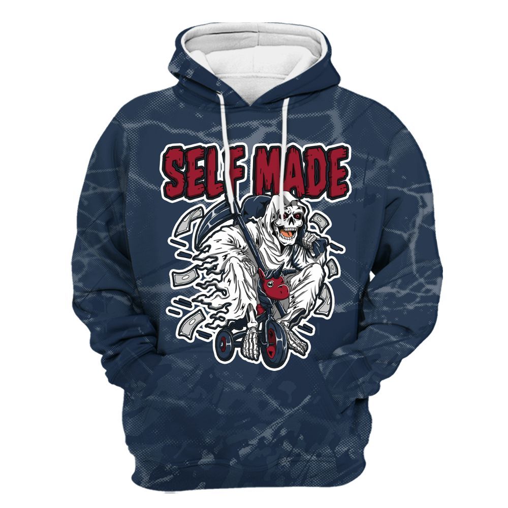 Hoodie To Match White Midnight Navy 6s - Self Make Skeleton Profound All Over Print