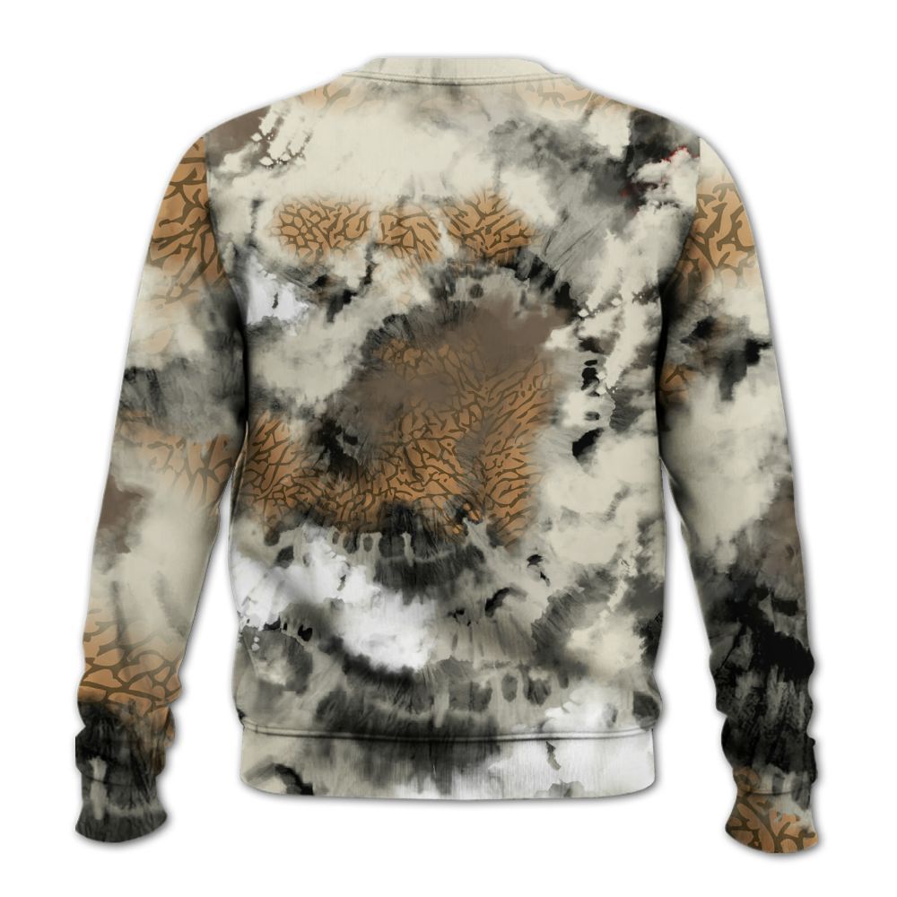 Sweatshirt To Match Orewood Brown 3s - God Blessed Tie Dye All Over Print