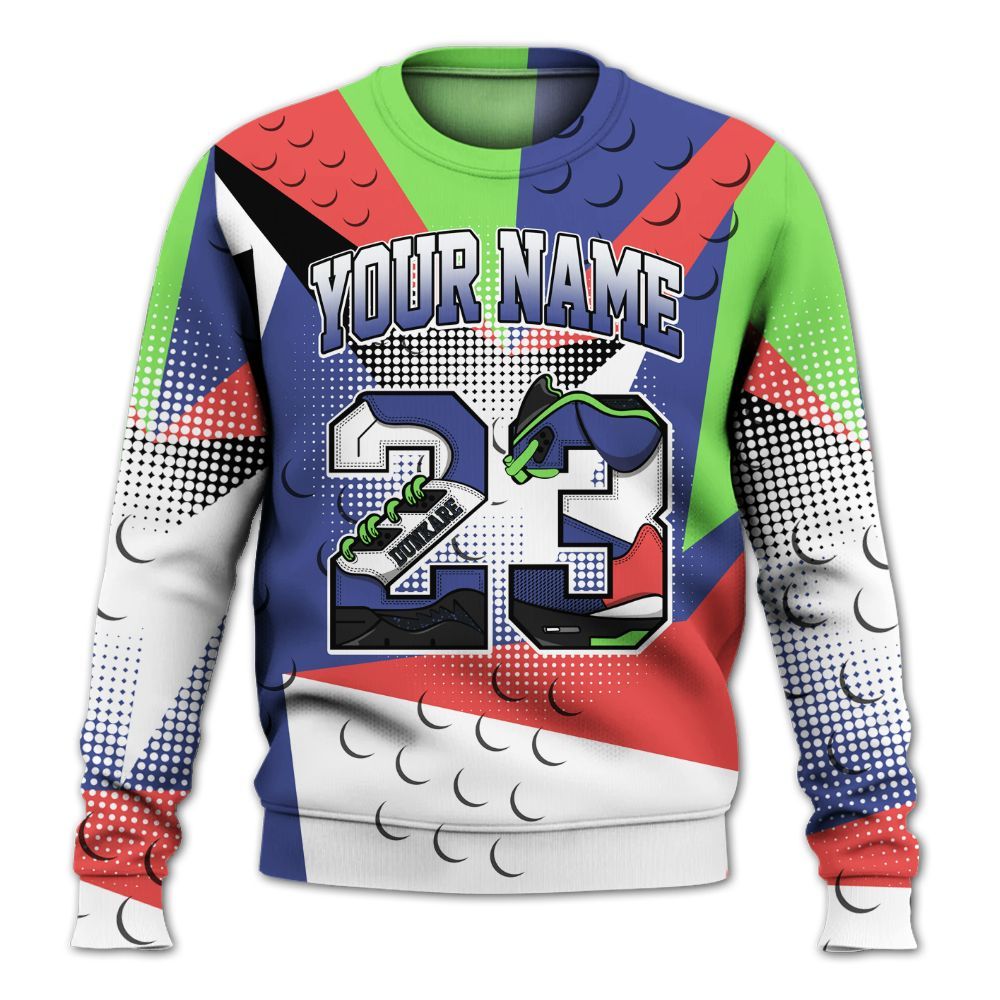Sweatshirt To Match KD 4 Nerf - Poly Custom Name Number 23 5s All Over Print
