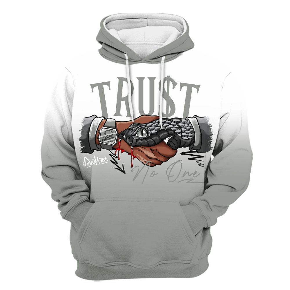 Hoodie To Match Paris Cement Grey 4s - Snake Trust No One Drip All Over Print