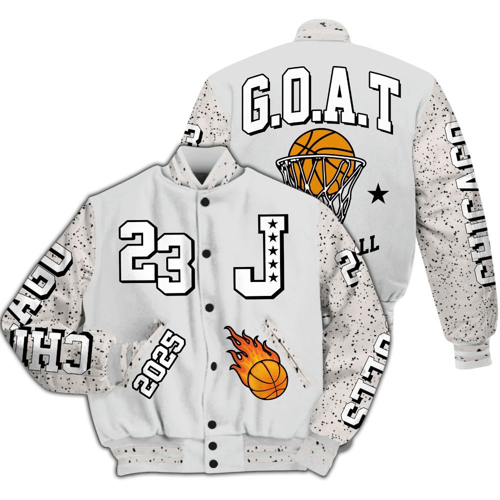 Varsity Jacket To Match Retro Reverse Metallic 5s - Chicago 23 Basketball All Over Print