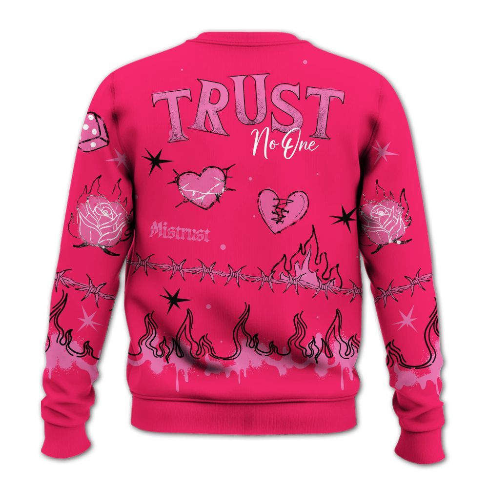 Sweatshirt To Match Air VaporMax Plus Triple Pink - Trust No One Snake-Bite Doodle Crayon All Over Print
