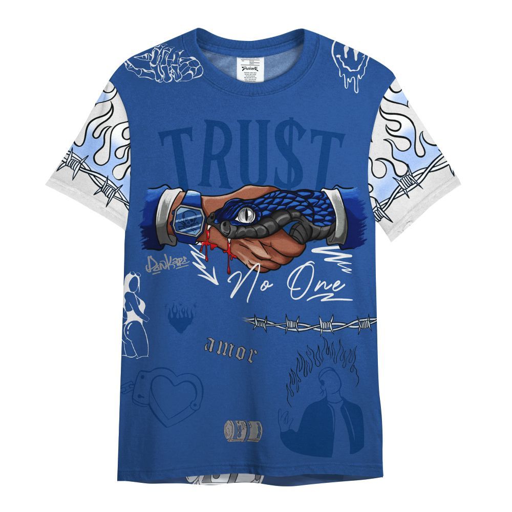 Shirt To Match High OG True Blue 1s - Snake Trust No One All Over Print