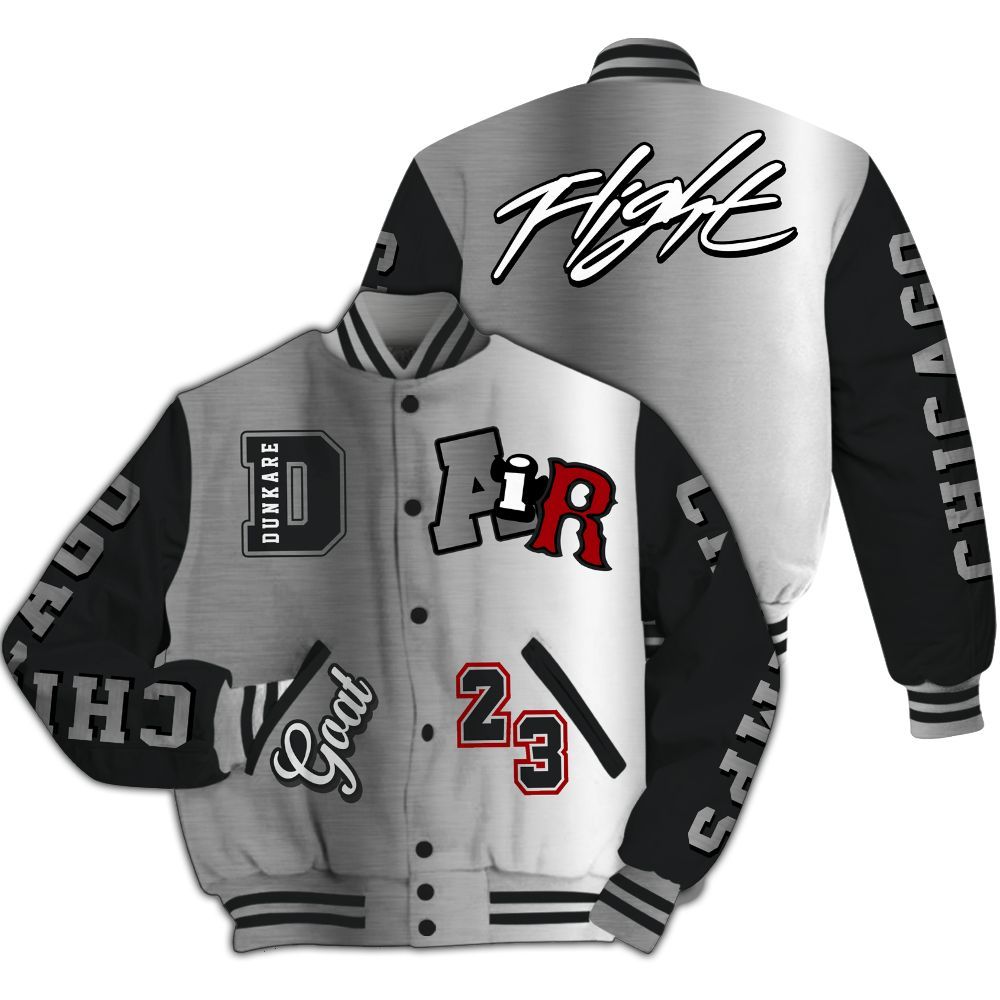 Varsity Jacket To Match Metallic Silver 14s - AIR Number 23 GOAT All Over Print