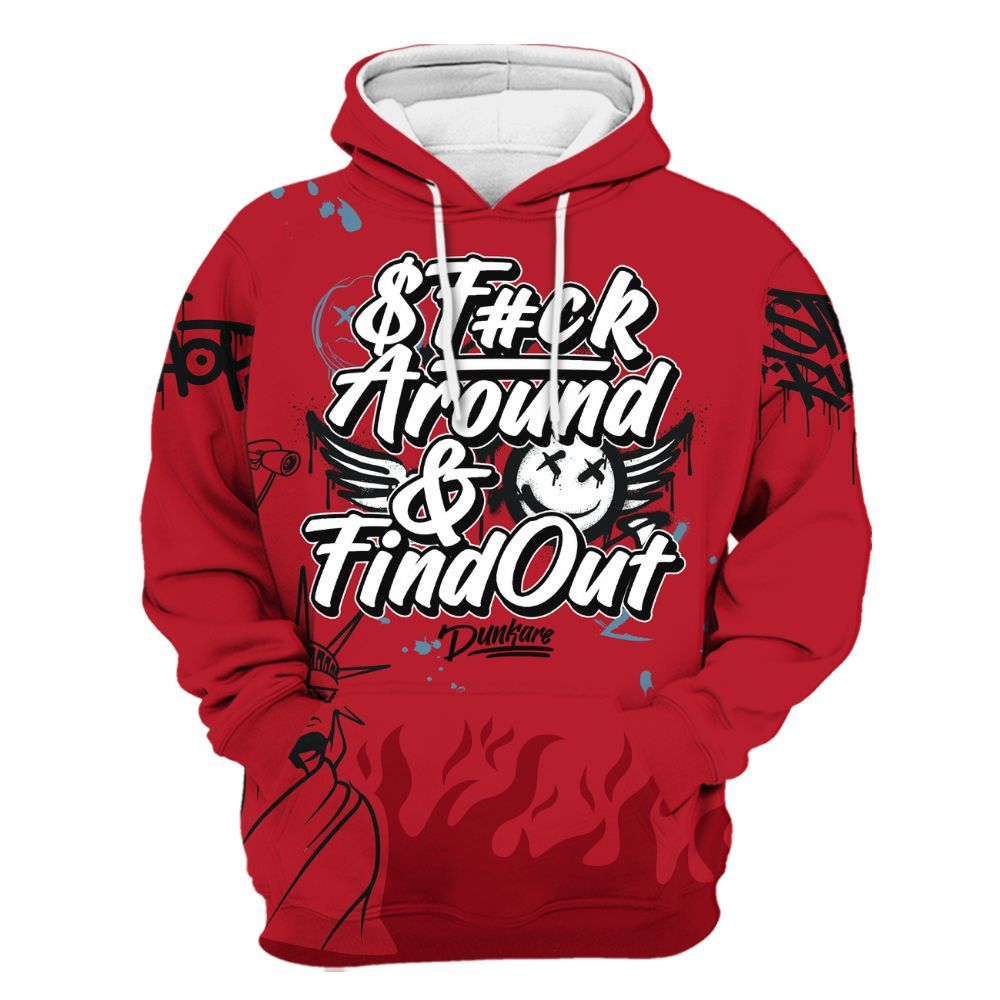 Hoodie To Match Retro Raging Bull 5s - Graphic Fck Around Find Out All Over Print