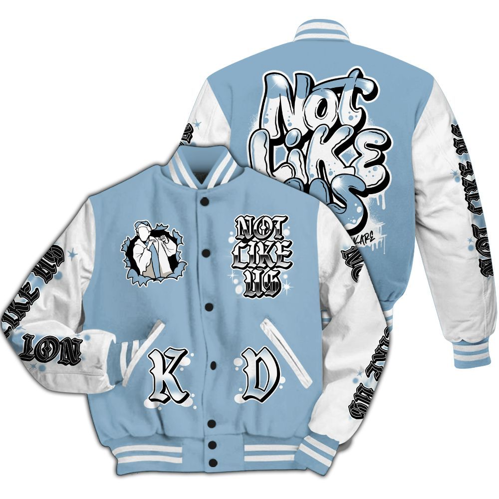 Varsity Jacket To Match High University Blue 1s - None Like Us Graphic All Over Print