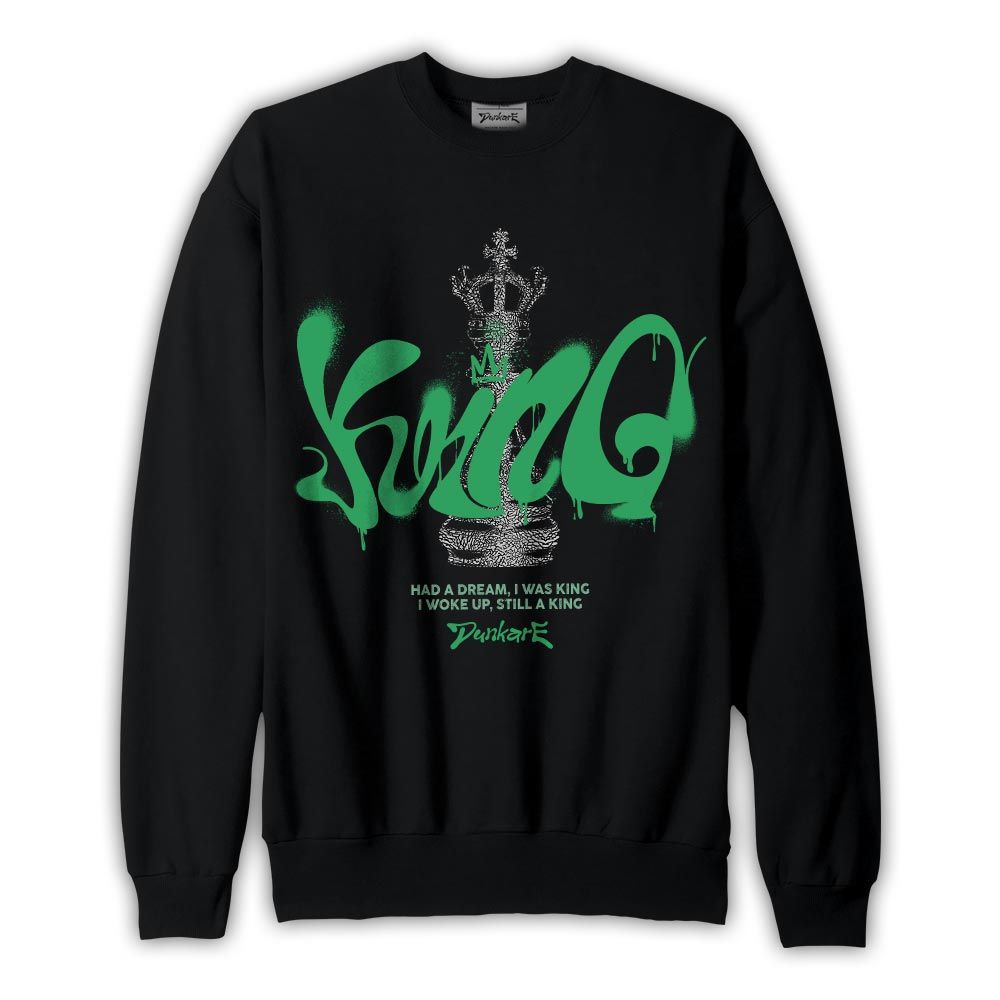 Sweatshirt To match Black Green Glow 3s Sweatshirt - Graffiti Chess King Graphic 0205 NMP