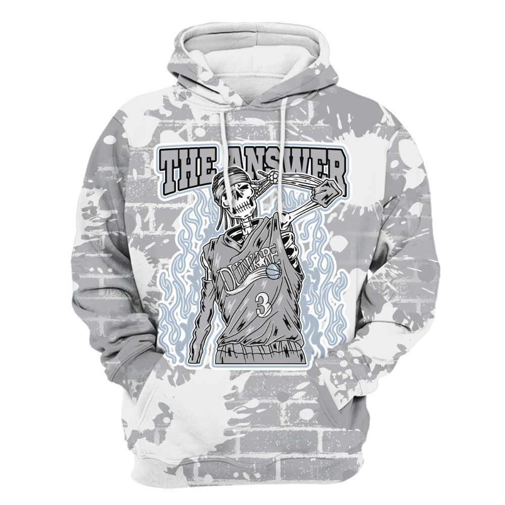 Hoodie To Match Low OG Wolf Grey 1s - Allen Answer Skeleton Brick All Over Print