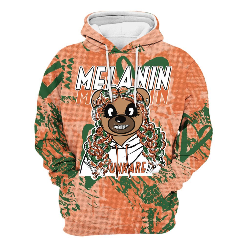 Hoodie To Match Low Miami 5s - Pigments Bear Heart Grunge All Over Print