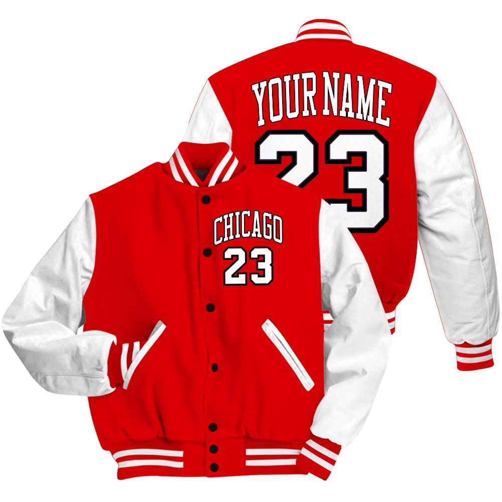 Varsity Jacket To Match Low OG Howard Bison 1s - Custom Name Chicago 23 All Over Print