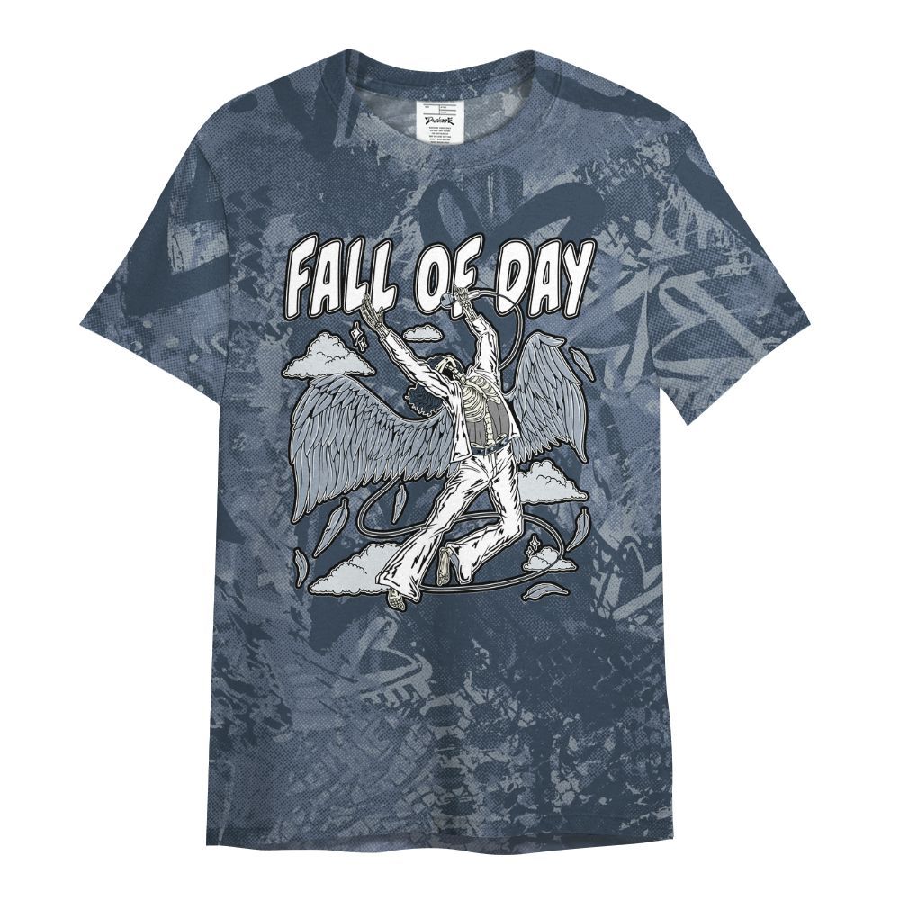 Shirt To Match Low Diffused Blue 11s - Fall Of Days Skeleton Heart All Over Print