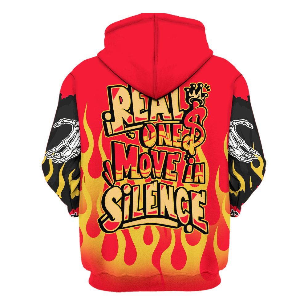 Hoodie To Match KD 18 Air Bakin - Ones Move In Silence Graphic Trapped All Over Print