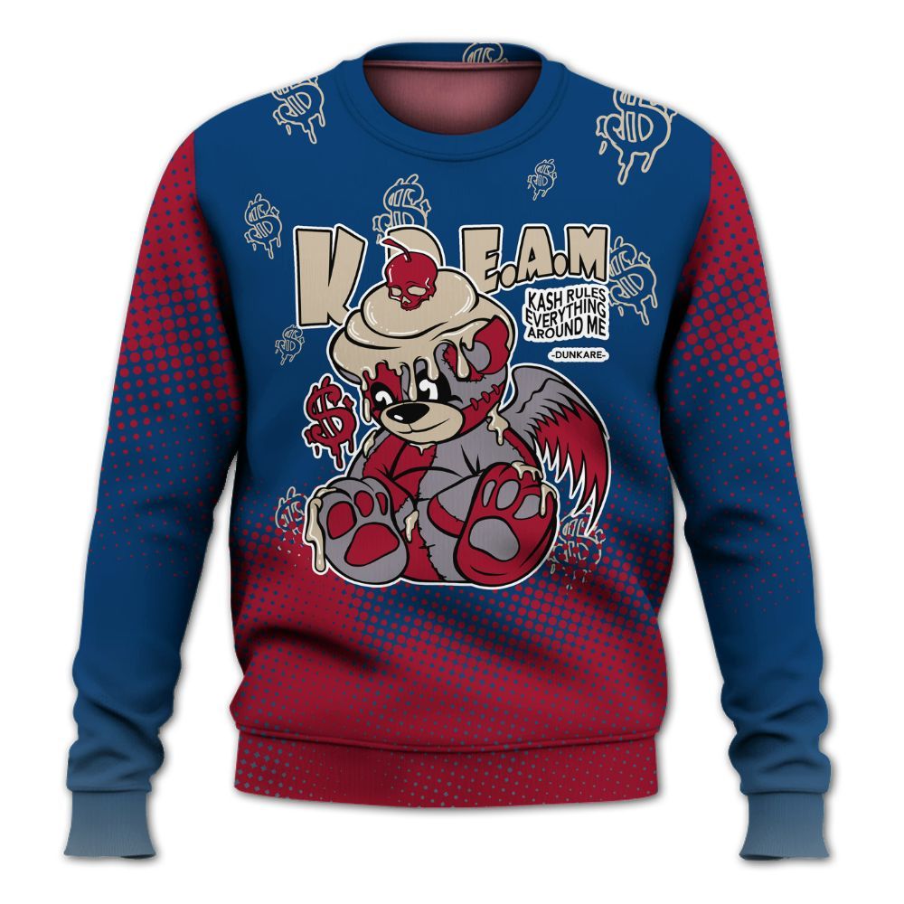 Sweatshirt To Match Rare Air 4s - Loot Bear Unique Drip All Over Print