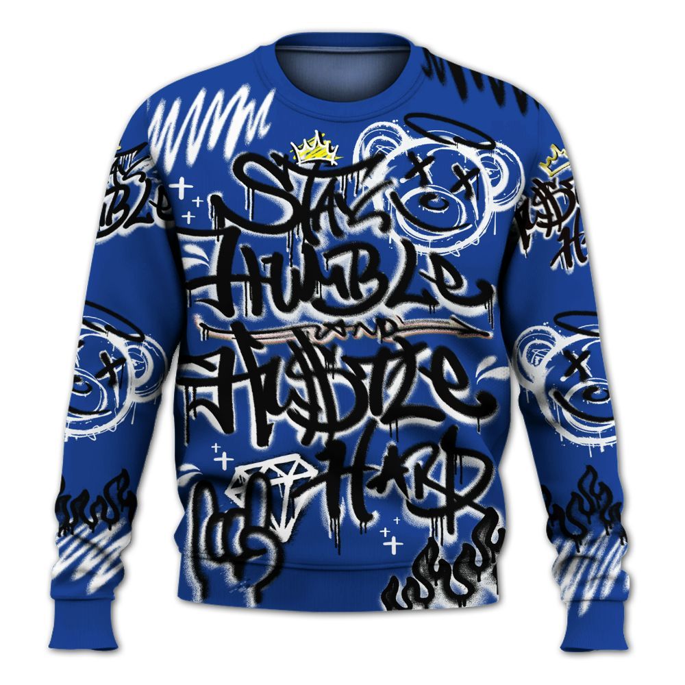 Sweatshirt To Match Air Foamposite One Royal - Humble Drip Streetwear Graffity All Over Print