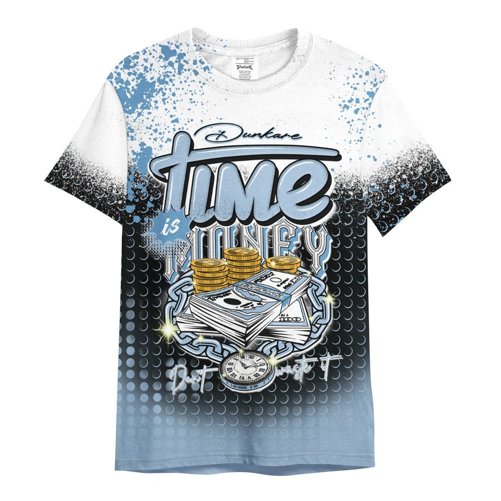 Shirt To Match High University Blue 1s - Halftone Time Is Money All Over Print