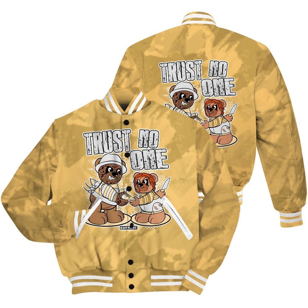 Varsity Jacket To Match Craft Paris 6s Shirt - Trust No One Bear Abstract Halftone All Over Print