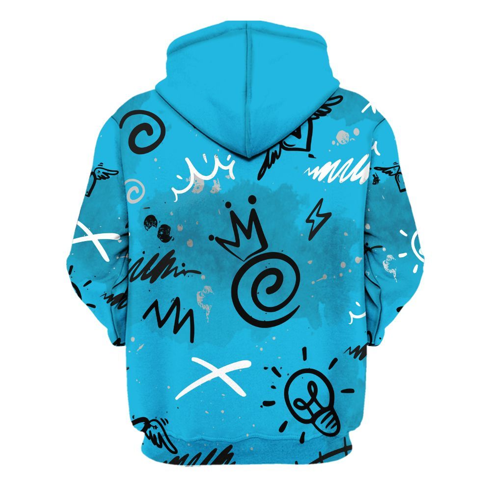 Hoodie To Match Black University Blue 2026 14s - Drip Been Di2ferent All Over Print