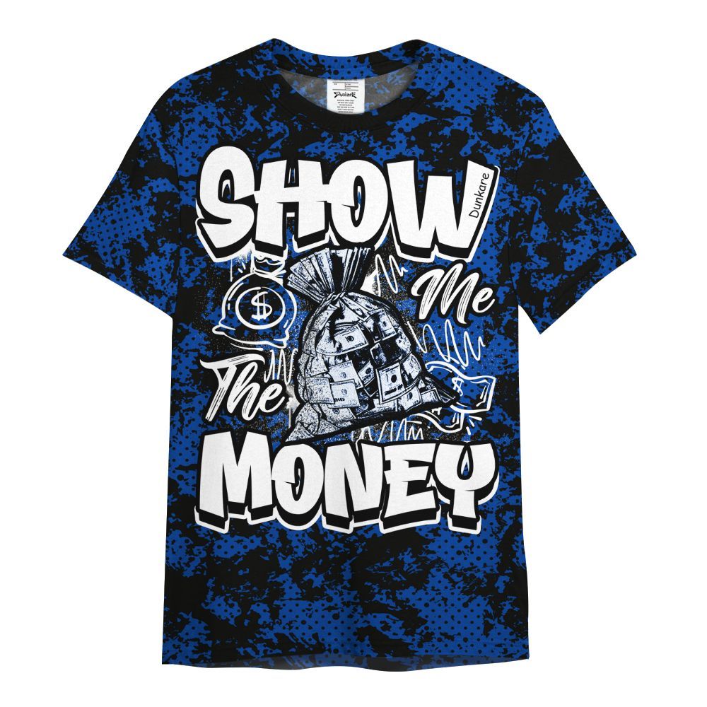 Shirt To Match Hyper Royal 12s - Show Me The Money Retro All Over Print