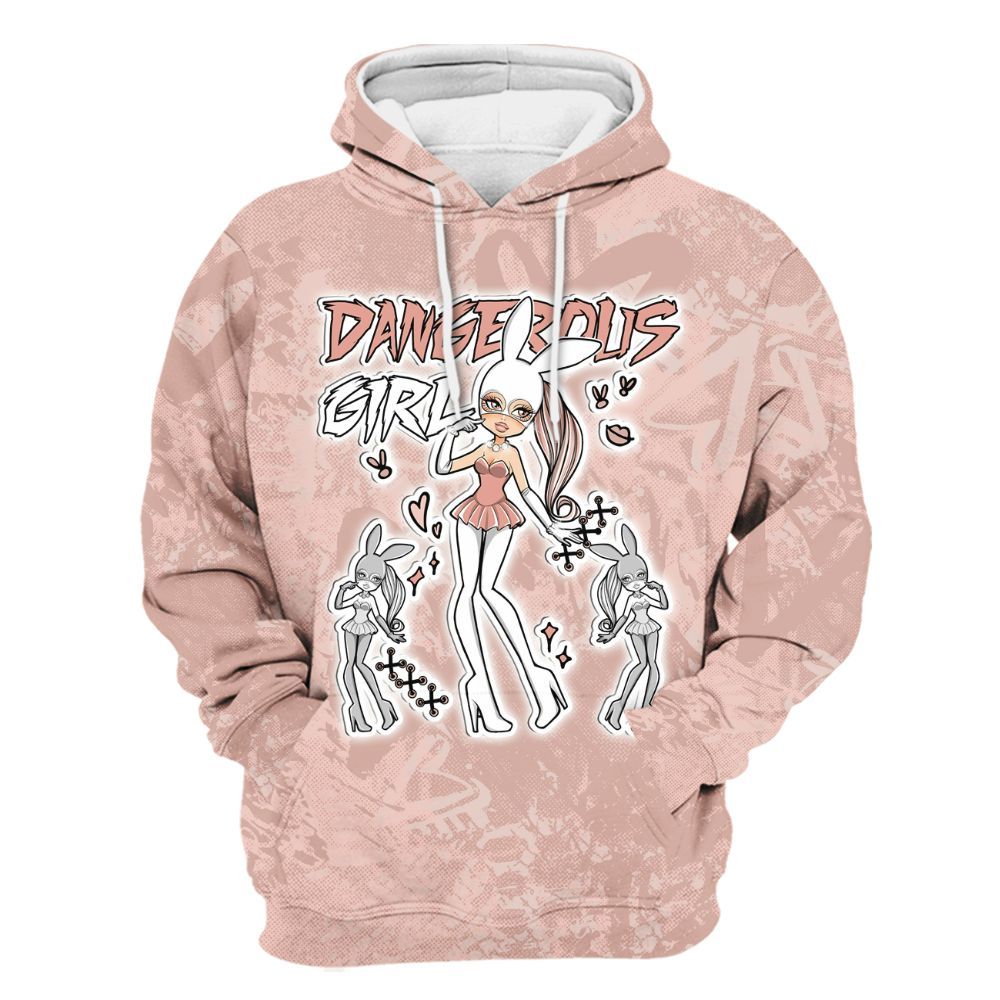 Hoodie To Match Low Legend Pink 11s - Dangerous.Girl Heart Grunge All Over Print