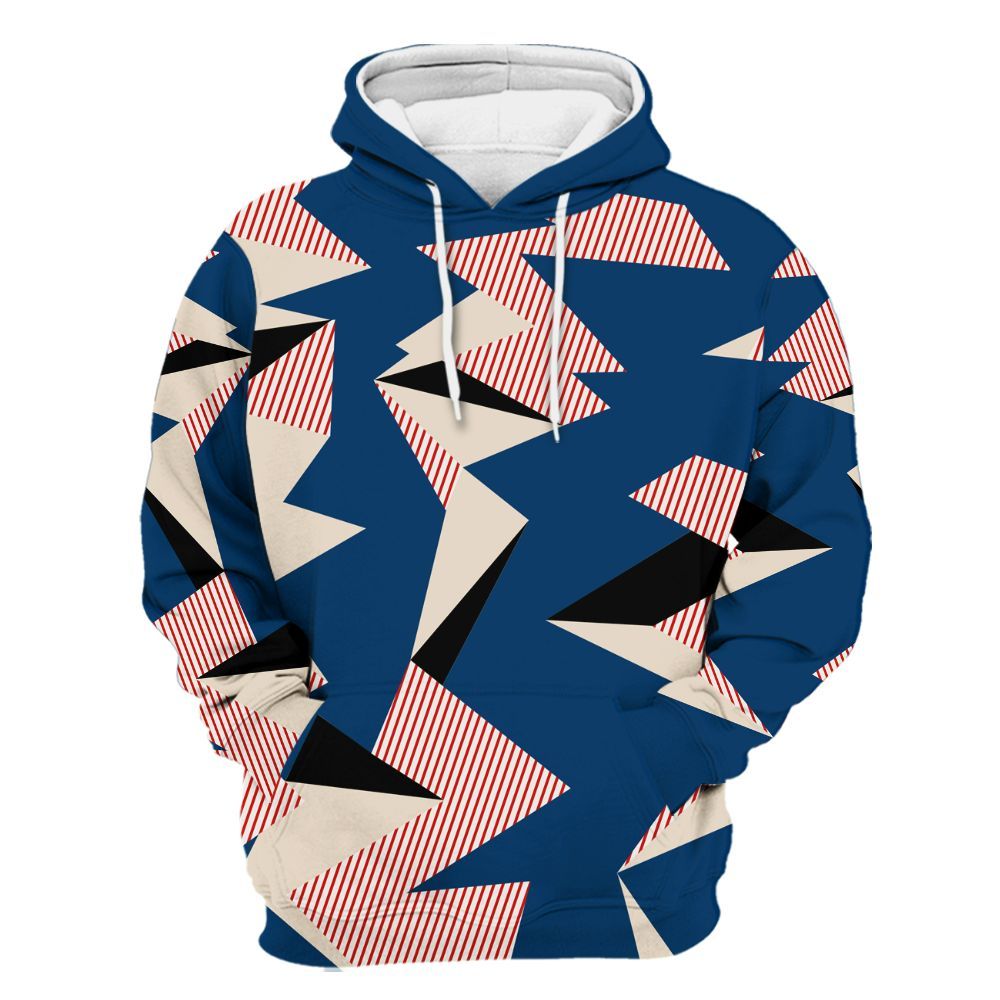 Hoodie To Match Retro Rare Air 11s - Geometric Camouflage Pattern All Over Print