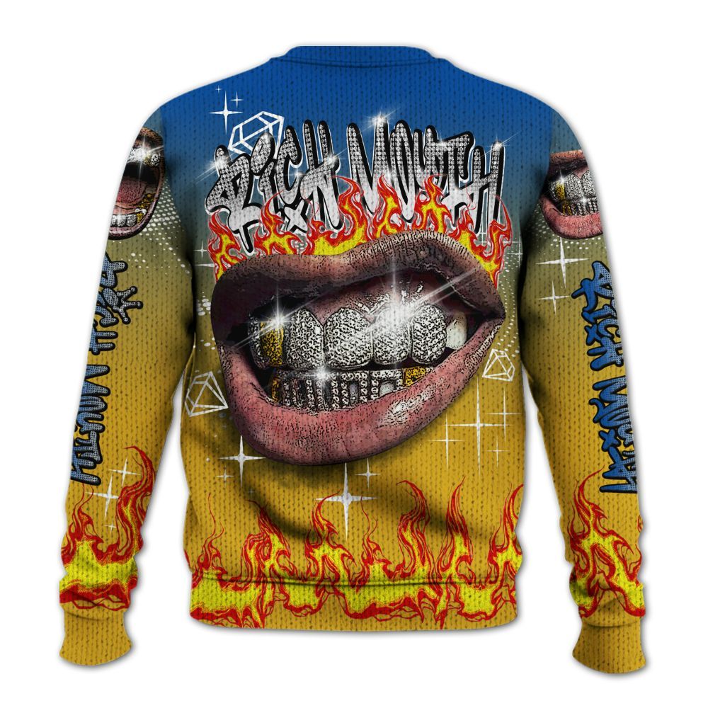 Knitted Sweater To Match High Laney 1s - Rich Mouth Fire Rap Retro 90s