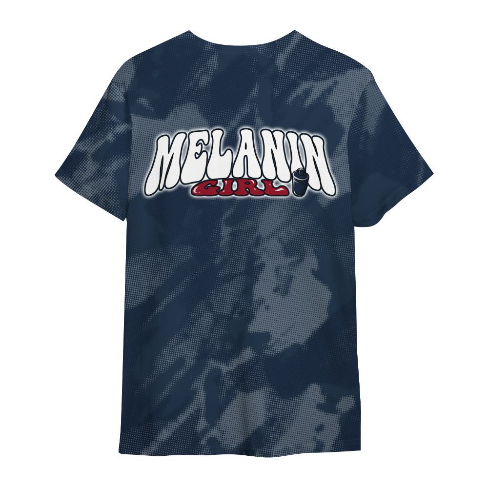 Shirt To Match White Midnight Navy 6s - MelaninGirl Abstract Halftone All Over Print