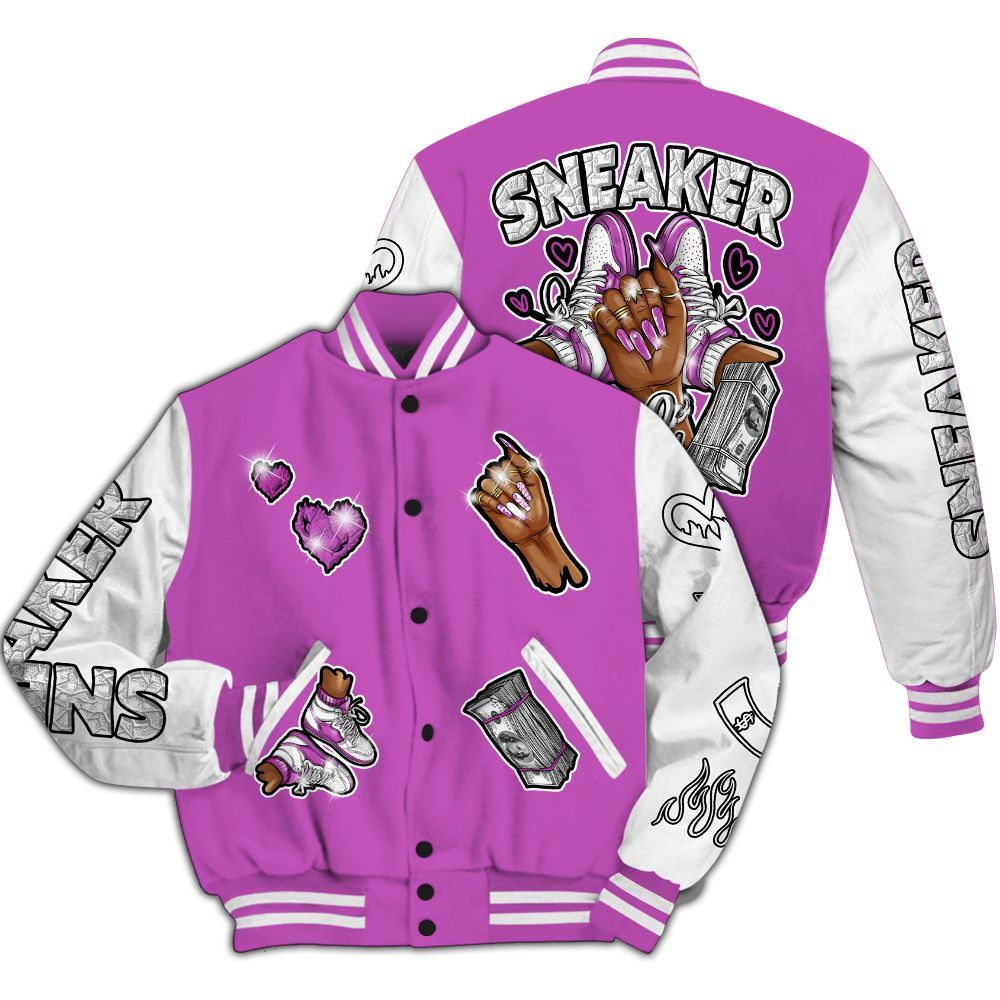 Varsity Jacket To Match Hyper Violet 4s - Sneakerz Girlz All Over Print