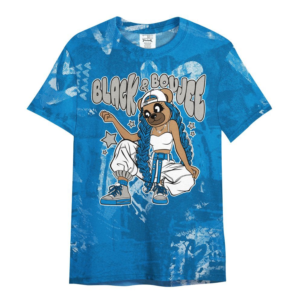Shirt To Match Military Blue 4s - Boujee Girls Bear Heart Grunge All Over Print