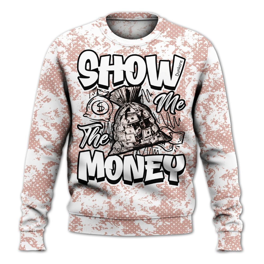Sweatshirt To Match Dunk Low Pink Velvet - Show Me The Money Retro All Over Print