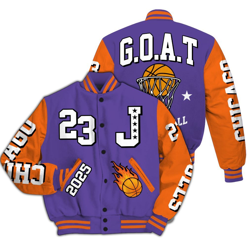 Varsity Jacket To Match Air Max Waffle SP Voltage Purple - Chicago 23 Basketball All Over Print