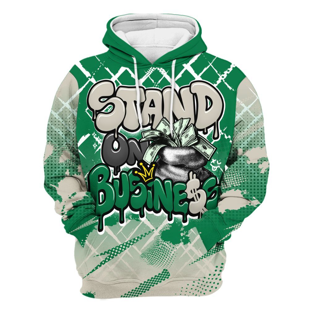 Hoodie To Match Lucky Green 2s - Halftone Stand Business Dripping All Over Print