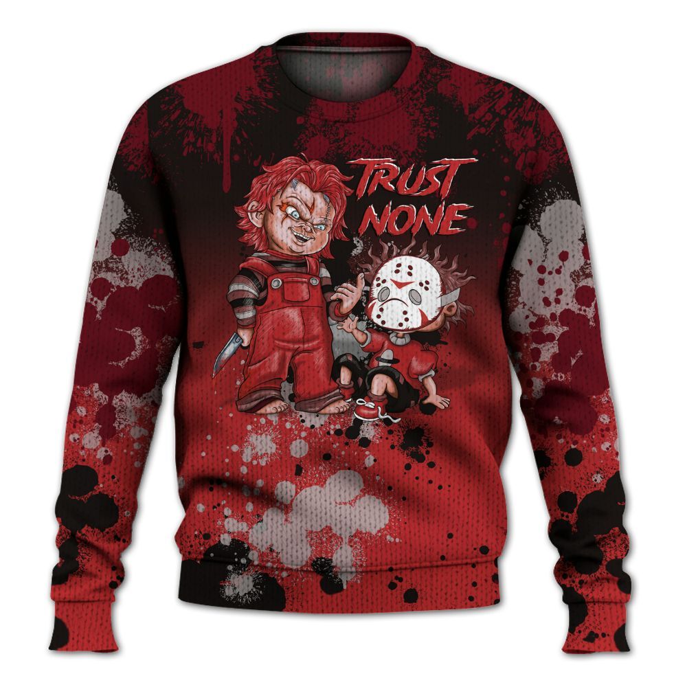 Knitted Sweater To Match Kobe 9 Elite Christmas - Trust No One Scary