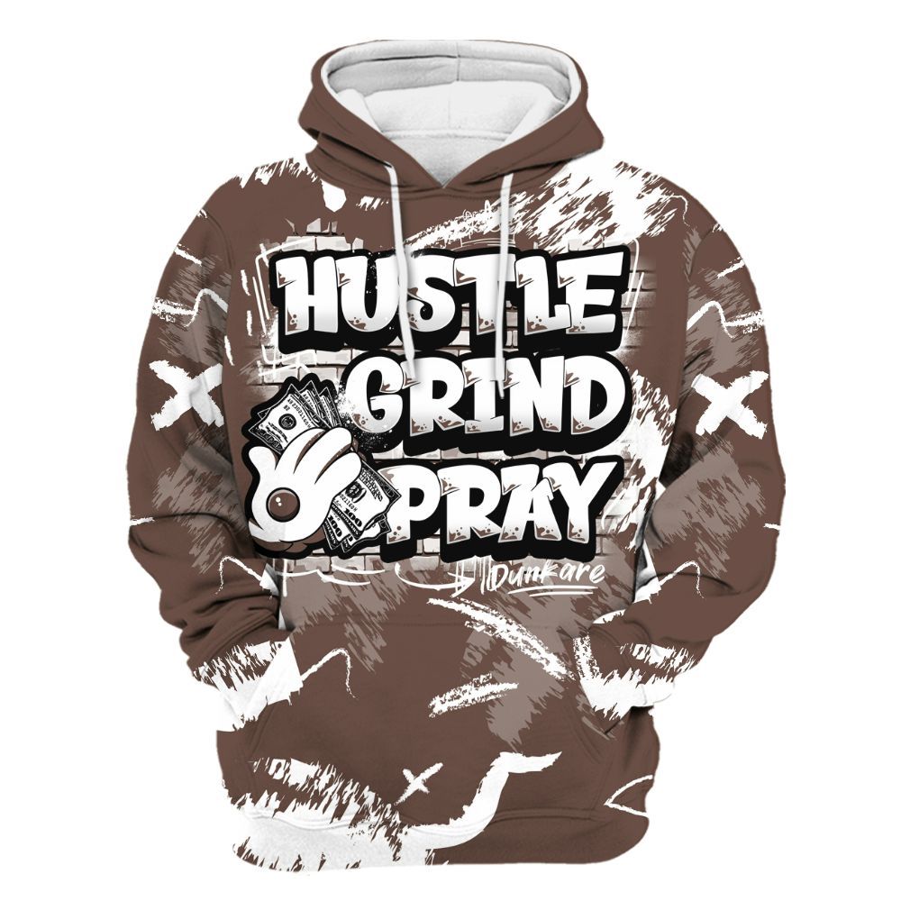 Hoodie To Match Air Force 1 Low Escape - Hustle Grind Pray Retro All Over Print