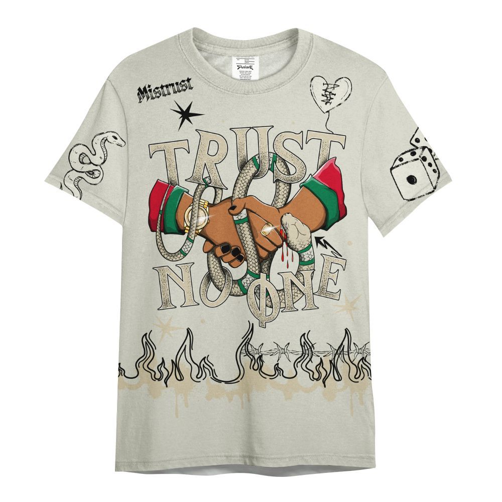 Shirt To Match El Grito 5s - Trust No One Snake-Bite Doodle Crayon All Over Print