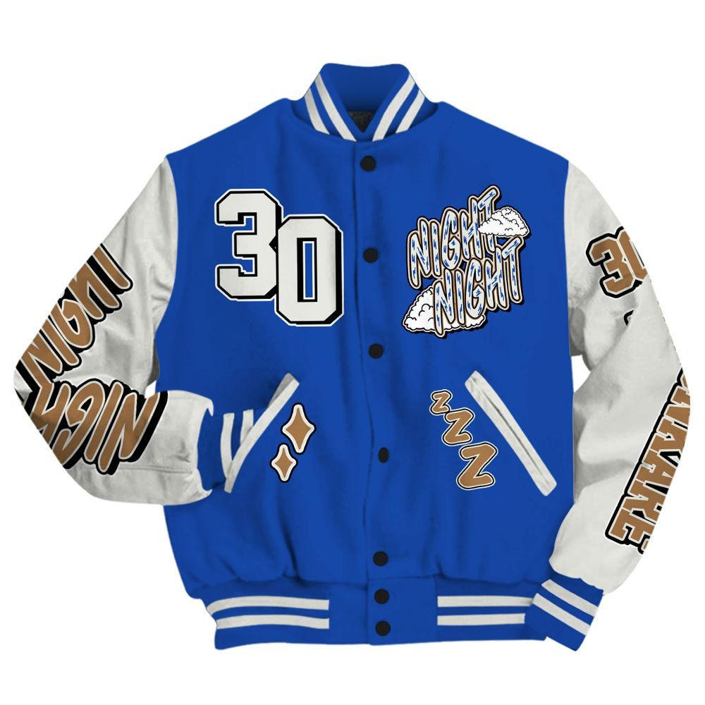 Varsity Jacket To Match Dunk High Racer Blue - Seeya Skeleton All Over Print