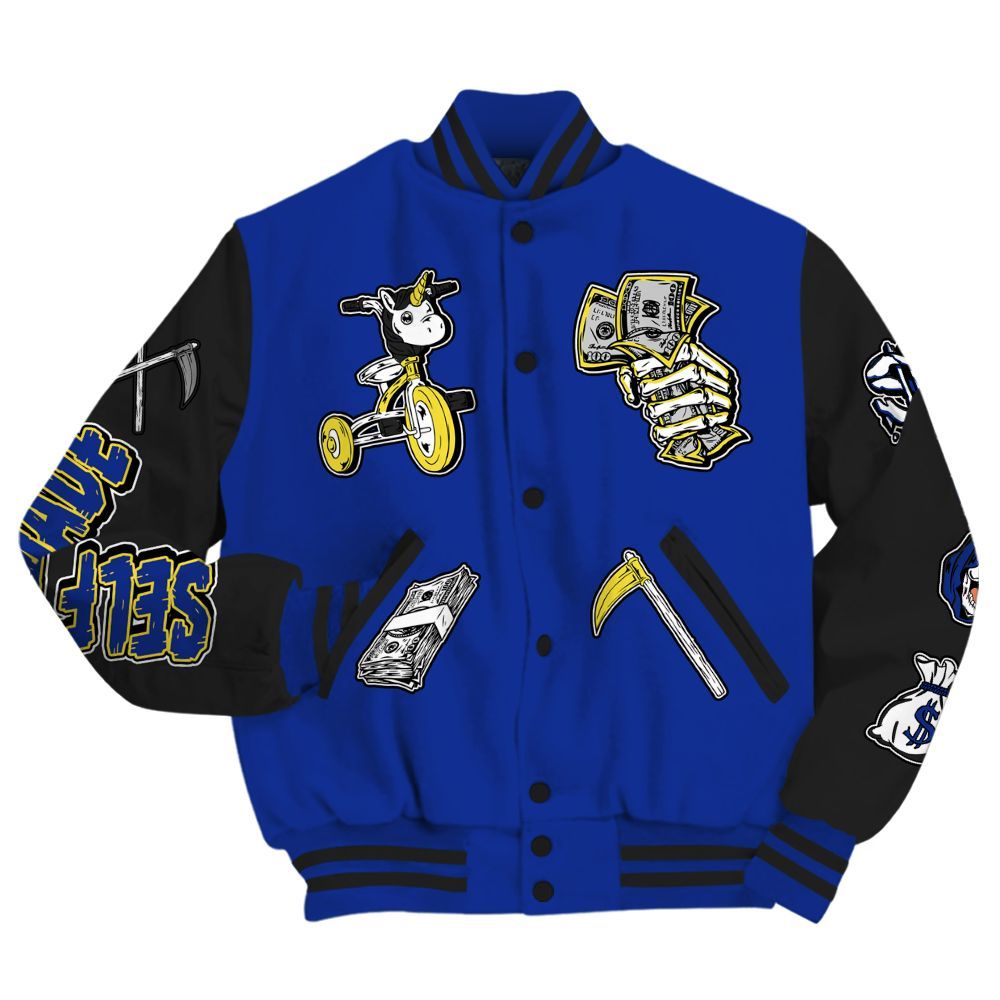 Varsity Jacket To Match Laney 14s - Self Make Skeleton All Over Print