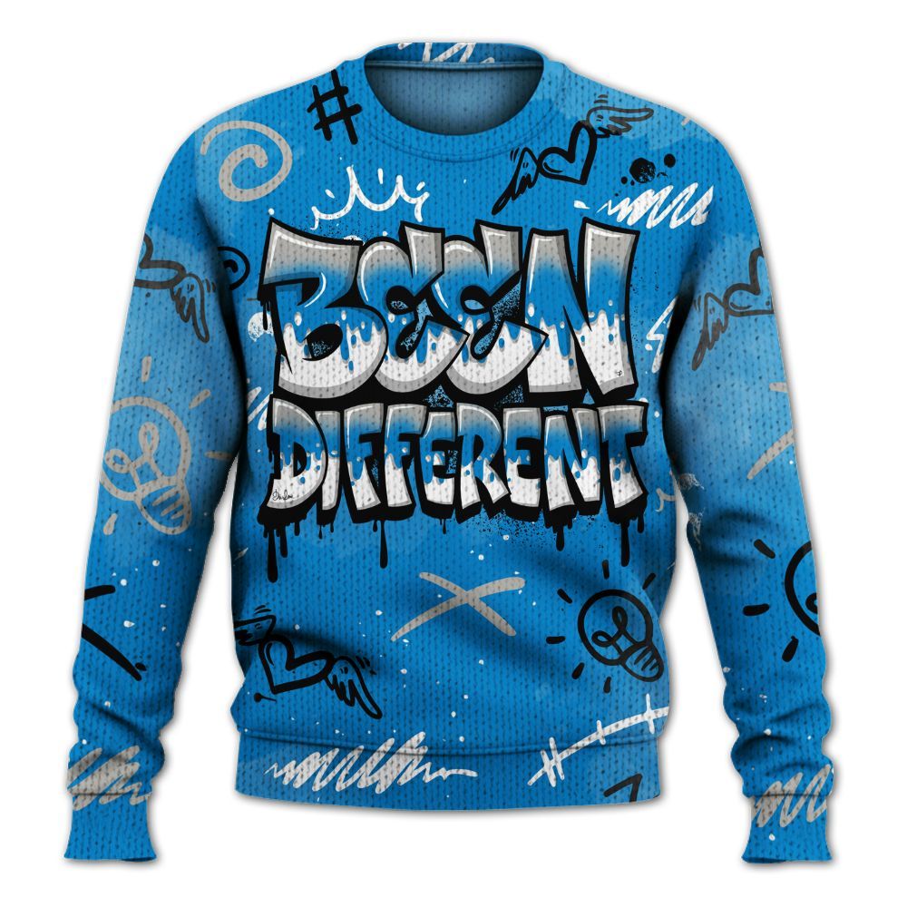 Knitted Sweater To Match Industrial Blue 4s - Drip Been Di2ferent