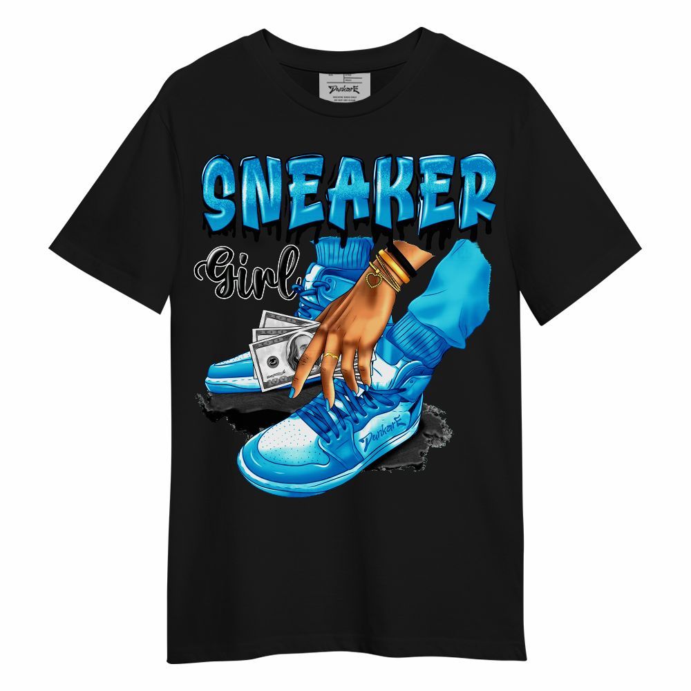 Shirt To Match Black University Blue 2022 13s - SNEAKER Girl Money Drip Unisex Shirt