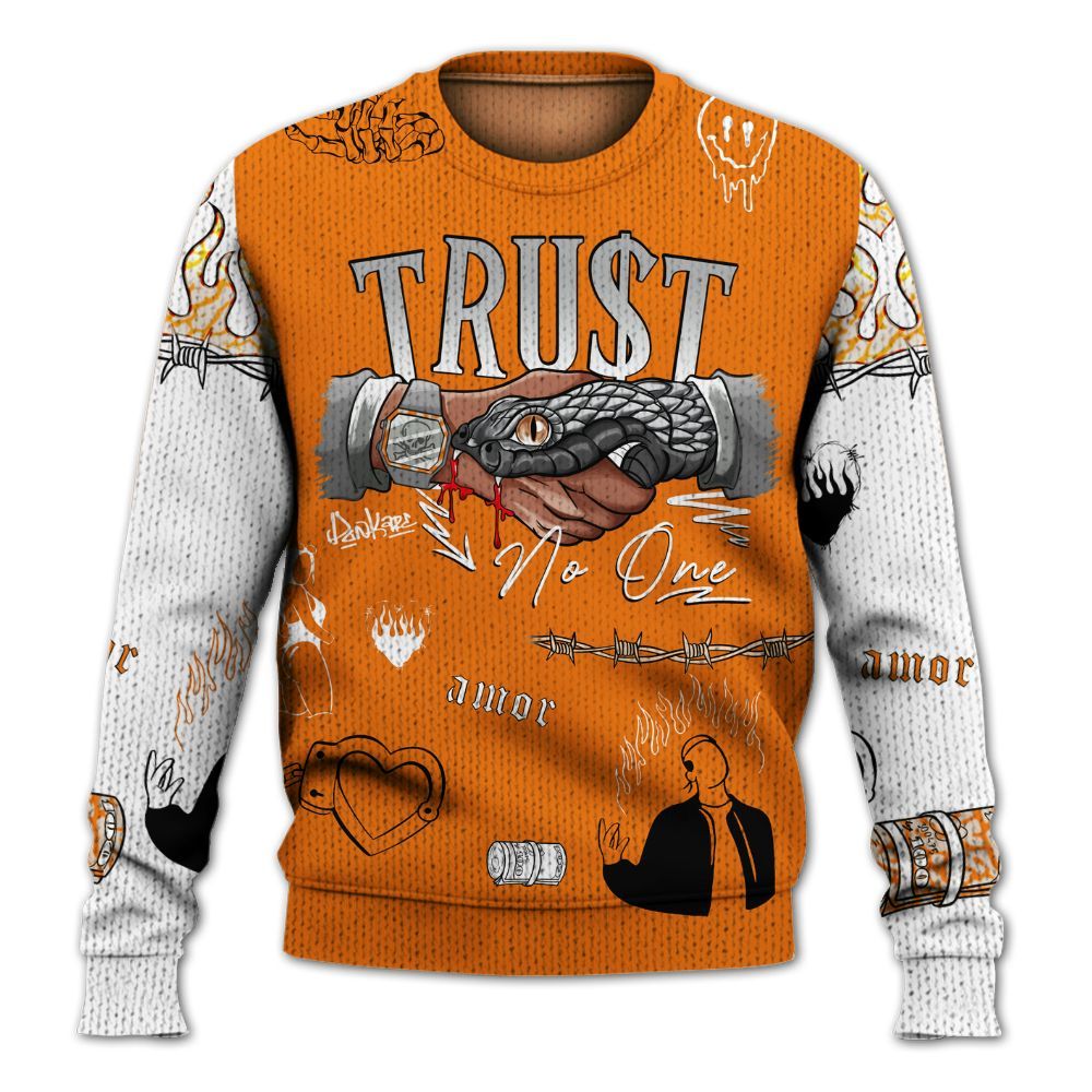 Sweater To Match Orange Citrus 3s - Snake Trust No One Graphic