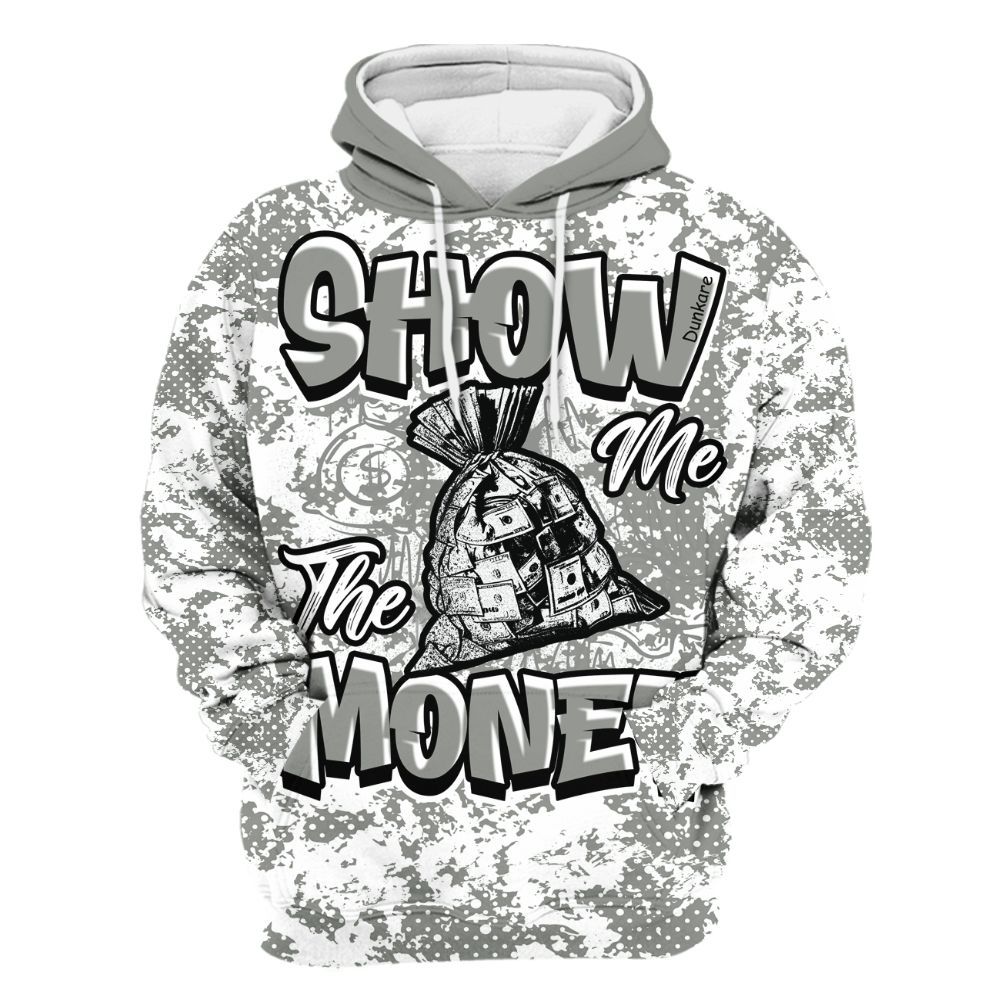 Hoodie To Match Paris Cement Grey 4s - Show Me The Money Retro All Over Print