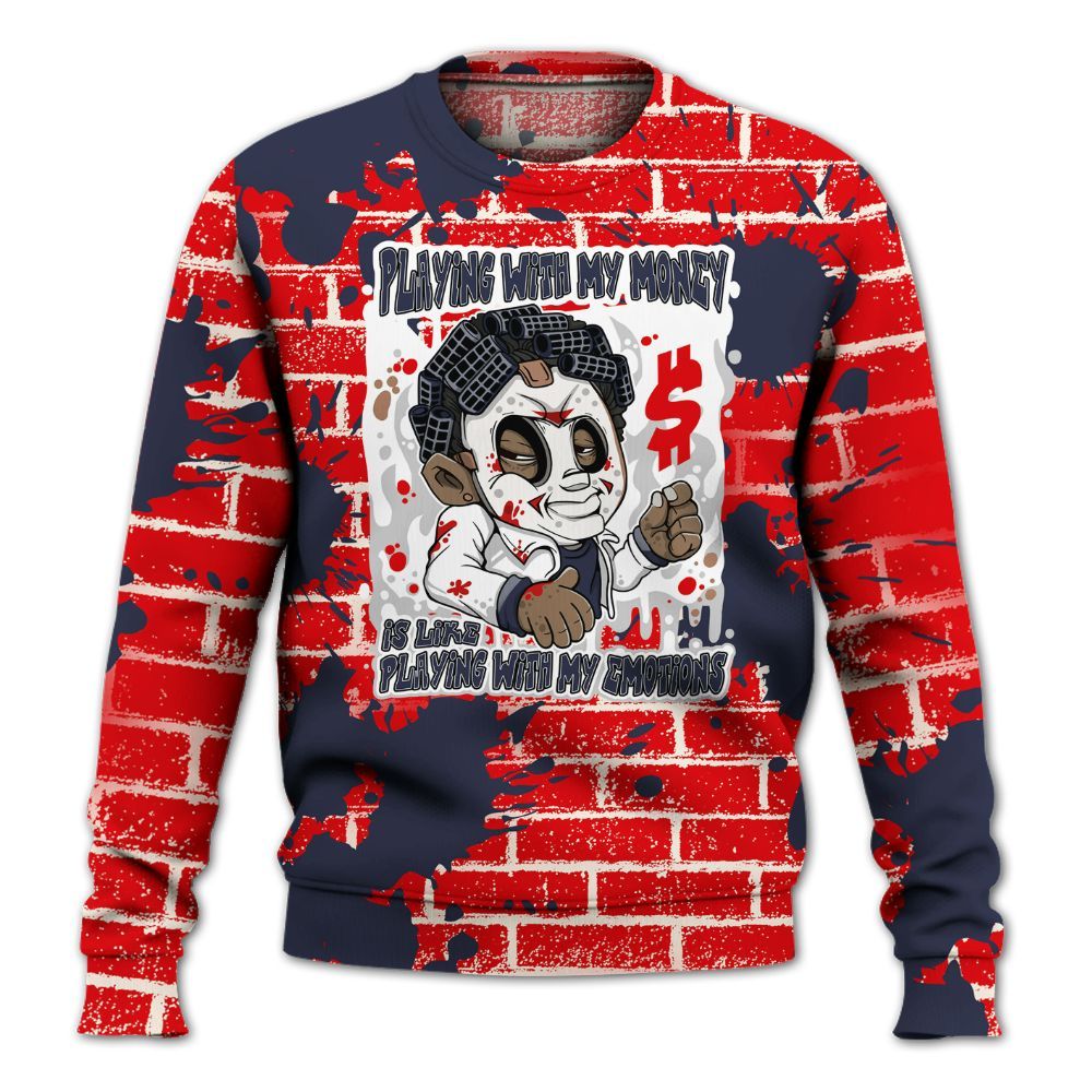 Sweatshirt To Match Low OG Howard University 1s - Playing With My Money Graphic Halloween All Over Print