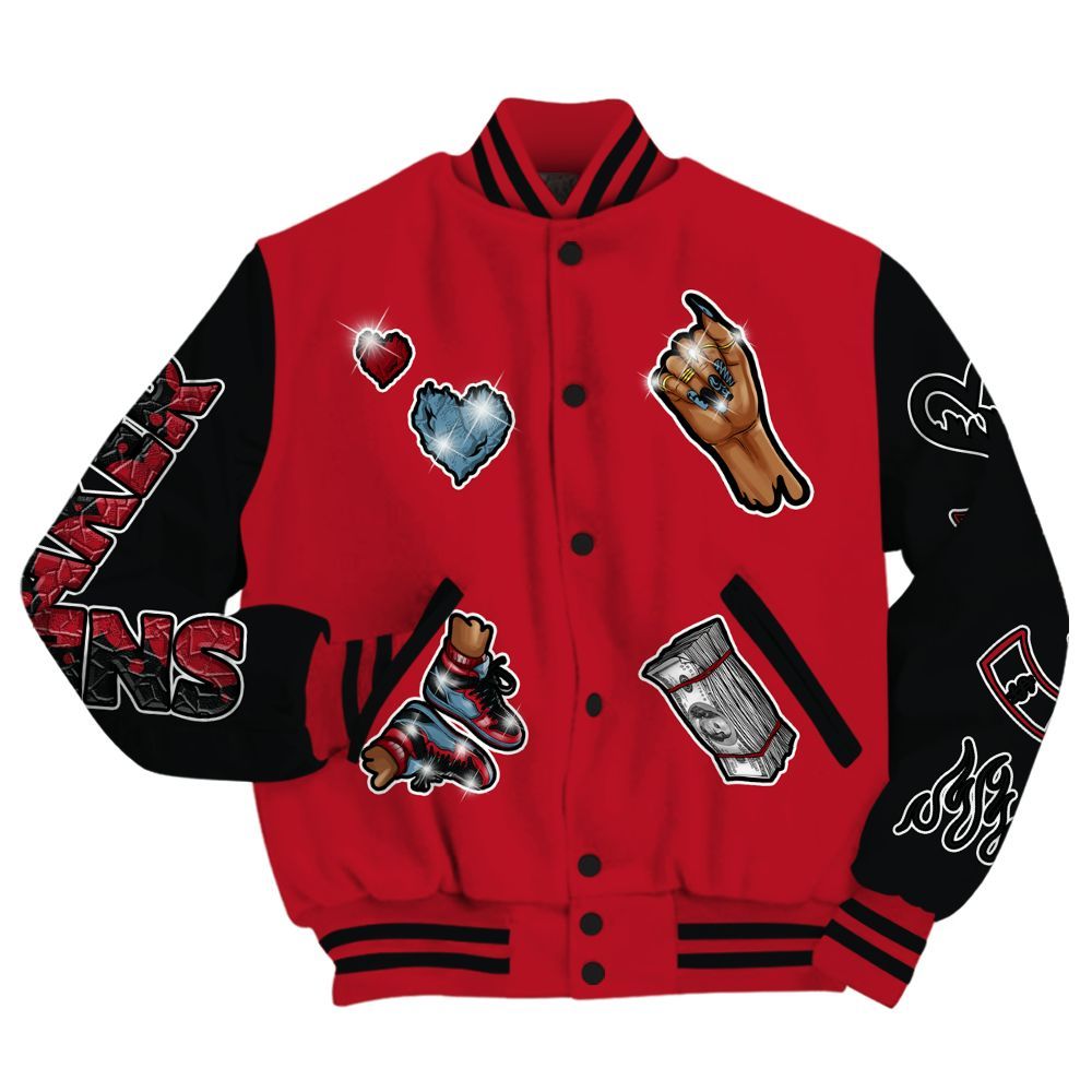 Varsity Jacket To Match Retro Raging Bull 5s - Sneakerz Girlz All Over Print